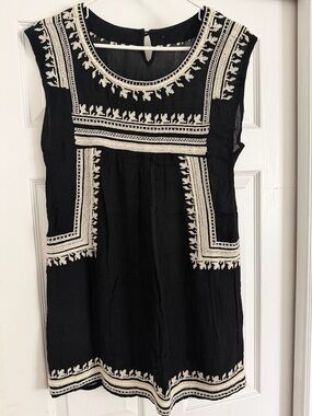 Vintage Mexican Style Embroidered Bib Dress
